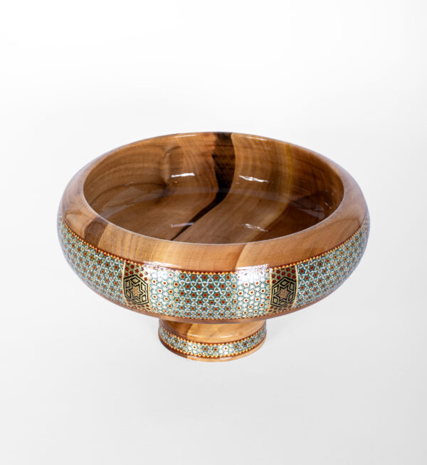 ظرف چوبی خاتم‌کاری سنتی