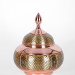 قندان مسی خاتم‌کاری دست‌ساز ایرانی