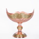 کشکول مس و خاتم قلم‌کاری‌شده دست‌ساز ایرانی با طرح سنتی برای پذیرایی و دکور