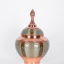 ظرف قند مسی خاتم‌کاری مناسب پذیرایی یا هدیه