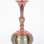 گلدان دالبری مس و خاتم با طراحی سنتی