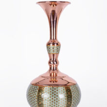 گلدان دالبری مس و خاتم با طراحی سنتی