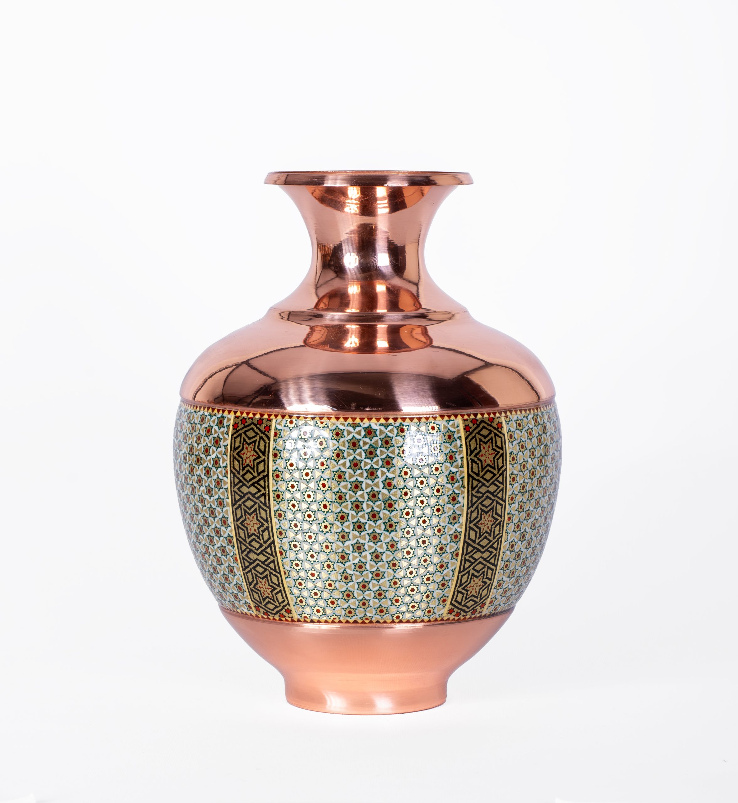 گلدان بلونی مس و خاتم گلدان بلونی مس و خاتم