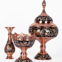 ظروف مس و الماس تراش و نقره کوب