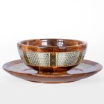 ست کاسه و بشقاب چوبی دست‌ساز ایرانی