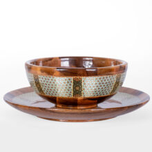 ست کاسه و بشقاب چوبی دست‌ساز ایرانی