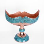 کشکول فیروزه‌کوبی با بدنه مسی و تزئین فیروزه نیشابور