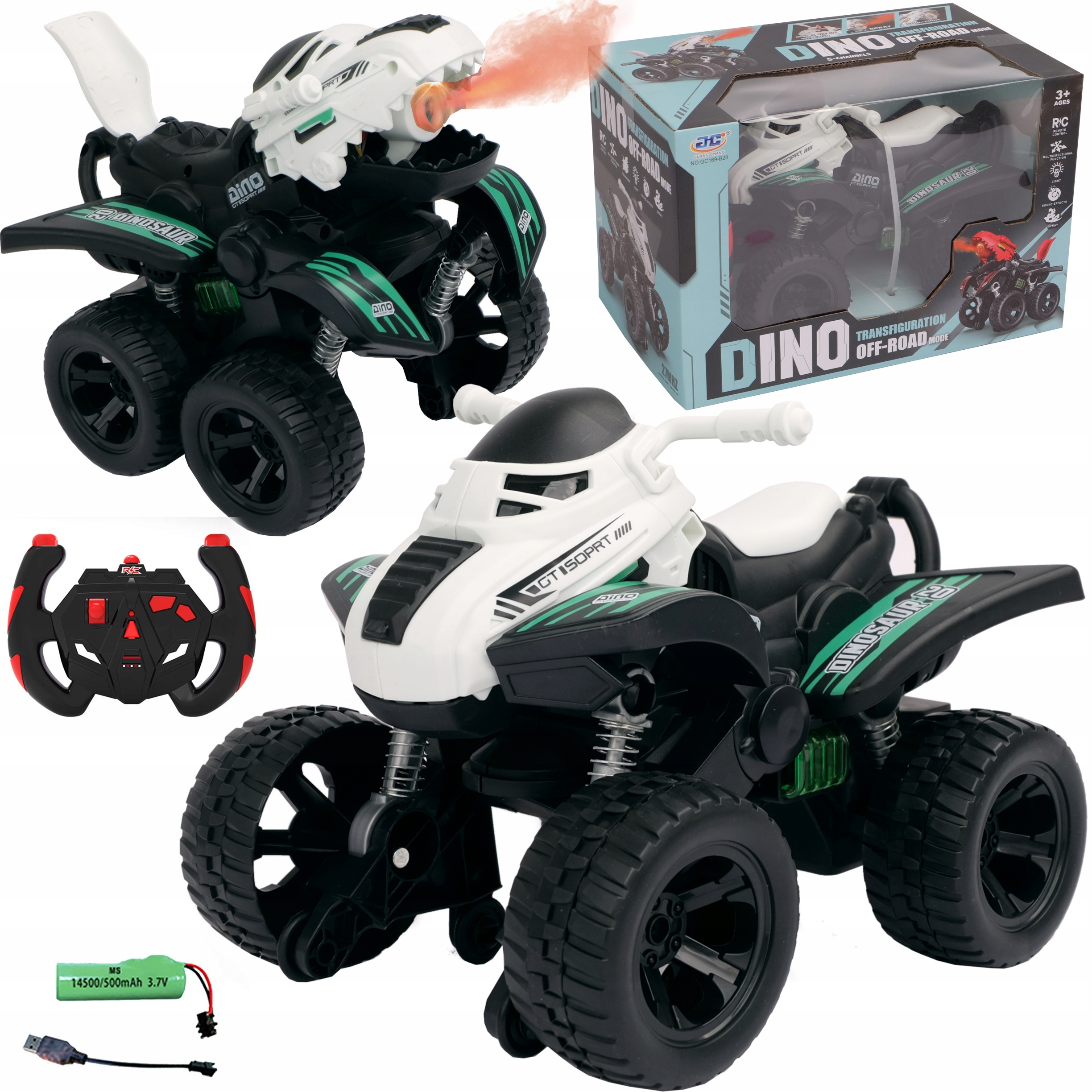 موتور چهارچرخ دایناسوری دودزا DINO | تبدیل‌شونده ۲۷MHz