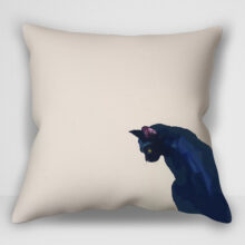 “کوسن گربه – طرح Feline Friends Black Cat Framed اثر کتی والترز | کاور کوسن گربه سیاه قاب‌شده”