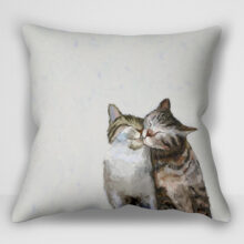 “کوسن گربه – طرح Feline Friends Cat Pair Framed اثر کتی والترز | کاور کوسن گربه دوتایی قاب‌شده”