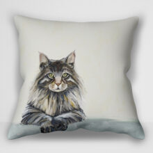 “کوسن گربه – طرح Feline Friends Maine Coon Framed اثر کتی والترز | کاور کوسن گربه مین کون قاب‌شده”