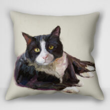 "کوسن گربه – طرح Feline Friends Tuxedo Cat Framed اثر کتی والترز | کاور کوسن گربه تاکسیدو قاب‌شده"