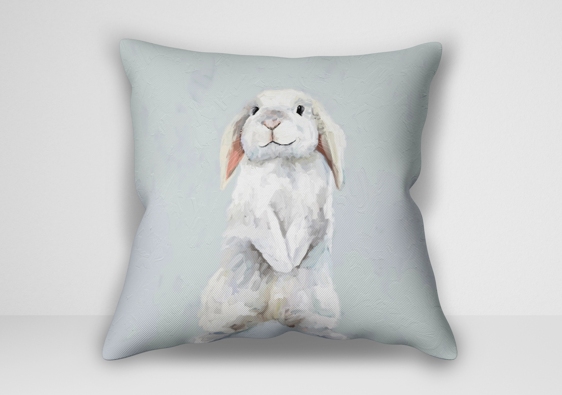 کوسن نقاشی خرگوش گوشافتاده سفید اثر کتی والترز کوسن نقاشی خرگوش گوشافتاده سفید اثر کتی والترز