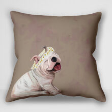 کوسن نقاشی توله سگ دیزی _ اثر کتی والترز"