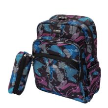 کوله پشتی کودکانه مدل آریو - رنگ کهکشانی با بند شب‌رنگ