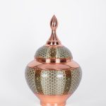 قندان سیبی شکل با خاتم‌کاری ظریف