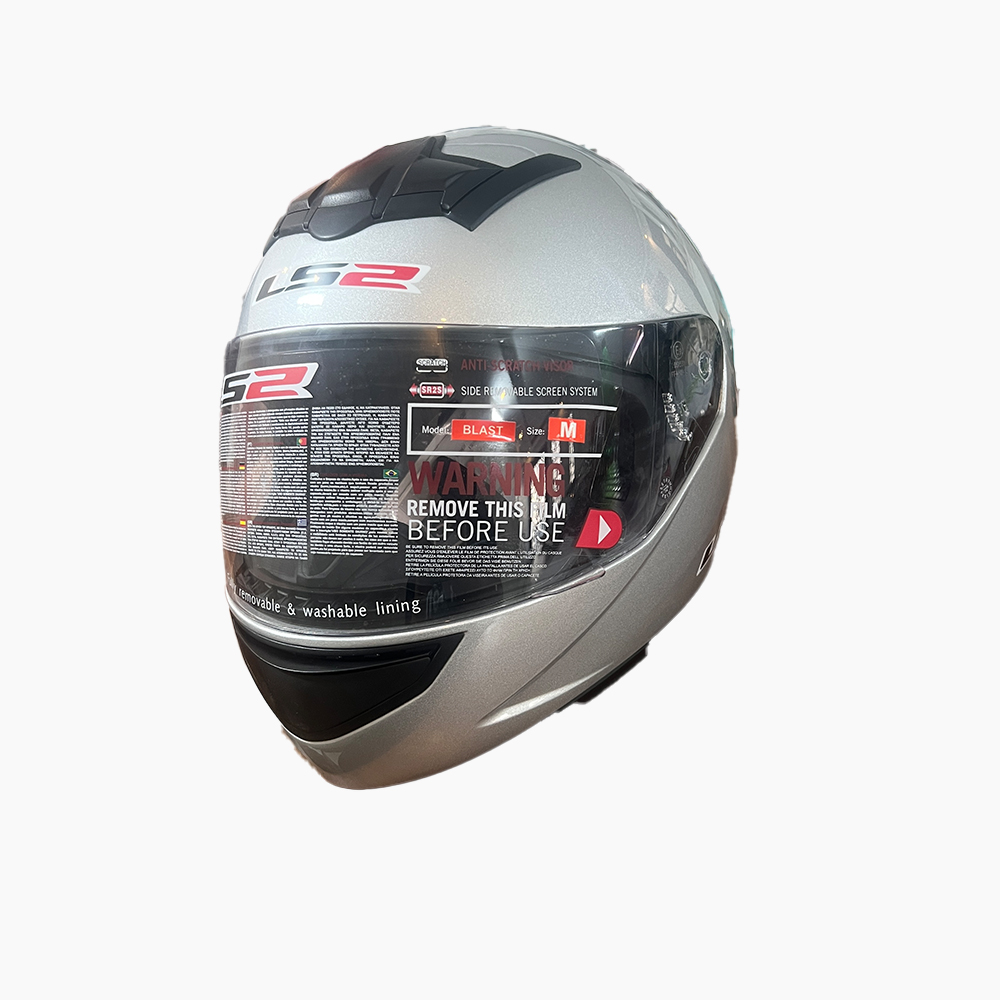 alt="کلاه LS2 BLAST با سیستم تهویه و بند ایمن"